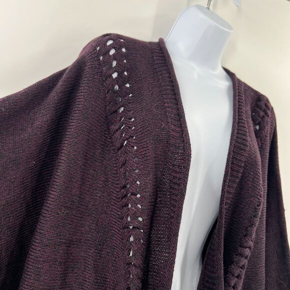 Lane Bryant Cardigan 22/24 Purple Cocoon Sweater Open Front Dolman Sleeve Knit - Picture 9 of 10